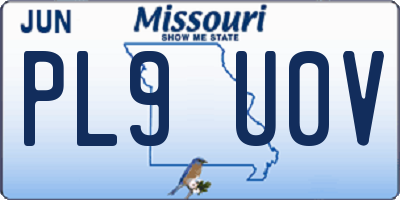 MO license plate PL9U0V