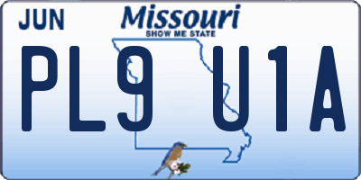 MO license plate PL9U1A