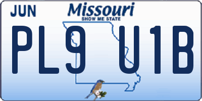 MO license plate PL9U1B