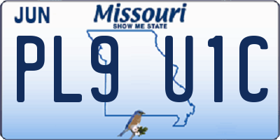MO license plate PL9U1C