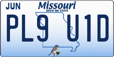 MO license plate PL9U1D