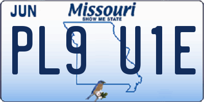 MO license plate PL9U1E