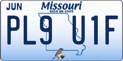 MO license plate PL9U1F
