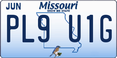 MO license plate PL9U1G