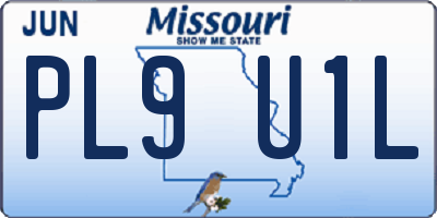 MO license plate PL9U1L