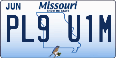 MO license plate PL9U1M
