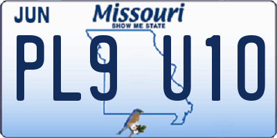 MO license plate PL9U1O