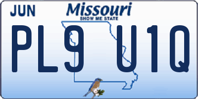 MO license plate PL9U1Q