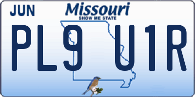 MO license plate PL9U1R