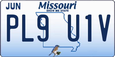 MO license plate PL9U1V