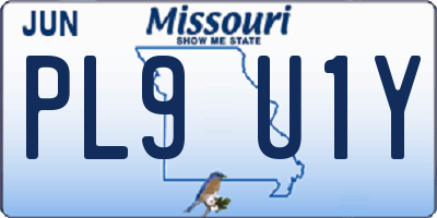 MO license plate PL9U1Y