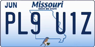 MO license plate PL9U1Z