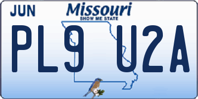 MO license plate PL9U2A