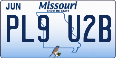 MO license plate PL9U2B