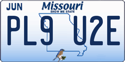 MO license plate PL9U2E