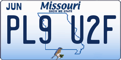MO license plate PL9U2F