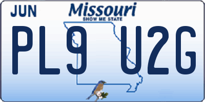 MO license plate PL9U2G