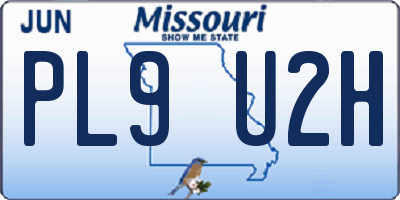 MO license plate PL9U2H