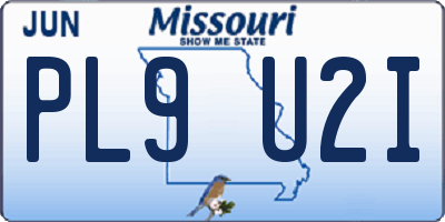 MO license plate PL9U2I