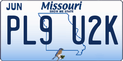 MO license plate PL9U2K