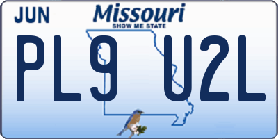 MO license plate PL9U2L