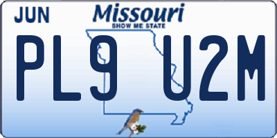 MO license plate PL9U2M