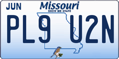 MO license plate PL9U2N