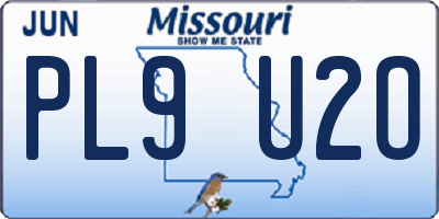 MO license plate PL9U2O