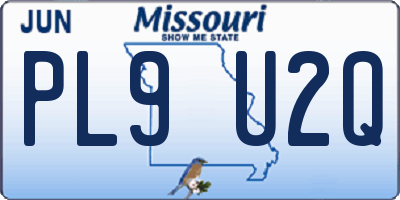 MO license plate PL9U2Q