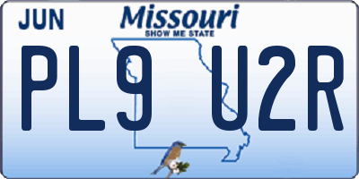MO license plate PL9U2R