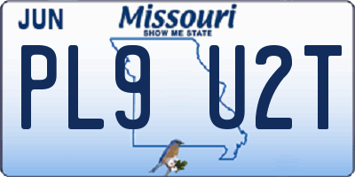 MO license plate PL9U2T