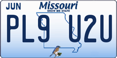 MO license plate PL9U2U