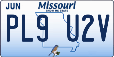 MO license plate PL9U2V