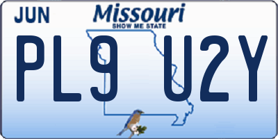 MO license plate PL9U2Y
