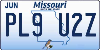 MO license plate PL9U2Z