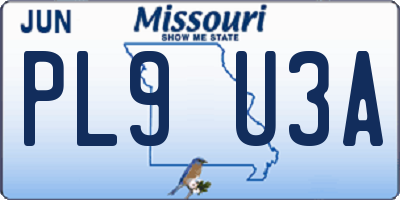 MO license plate PL9U3A