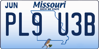 MO license plate PL9U3B