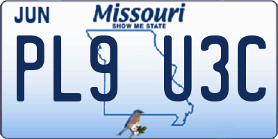 MO license plate PL9U3C
