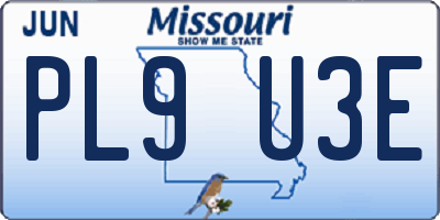 MO license plate PL9U3E