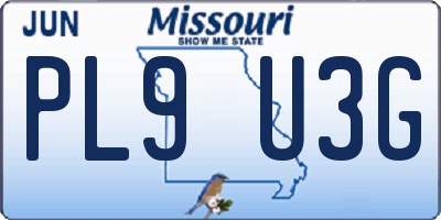 MO license plate PL9U3G