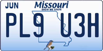 MO license plate PL9U3H