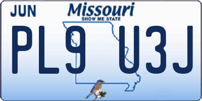 MO license plate PL9U3J