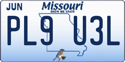 MO license plate PL9U3L