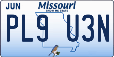 MO license plate PL9U3N