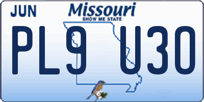 MO license plate PL9U3O