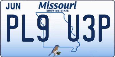 MO license plate PL9U3P