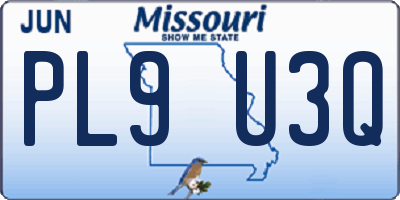 MO license plate PL9U3Q