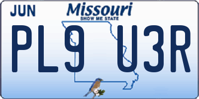 MO license plate PL9U3R