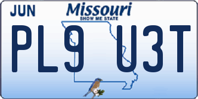 MO license plate PL9U3T