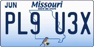 MO license plate PL9U3X
